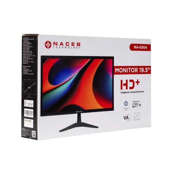 Monitor Naceb NA-0504 LED 19.5 1600x900 HD 60Hz HDMI Negro