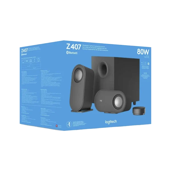 Bocinas Logitech con Subwoofer Z407 Bluetooth Alámbrico Inalámbrico 40W RMS USB