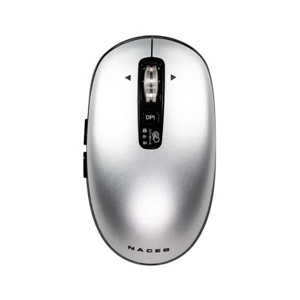 Mouse Estándar Naceb Infinity Elemental LS1 NA-0131G Gris Óptico 32000DPI 6 Botones Radiofrecuencia Bluetooth Inalámbrico
