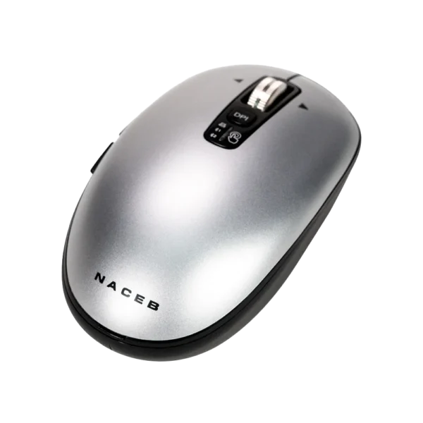 Mouse Estándar Naceb Infinity Elemental LS1 NA-0131G Gris Óptico 32000DPI 6 Botones Radiofrecuencia Bluetooth Inalámbrico