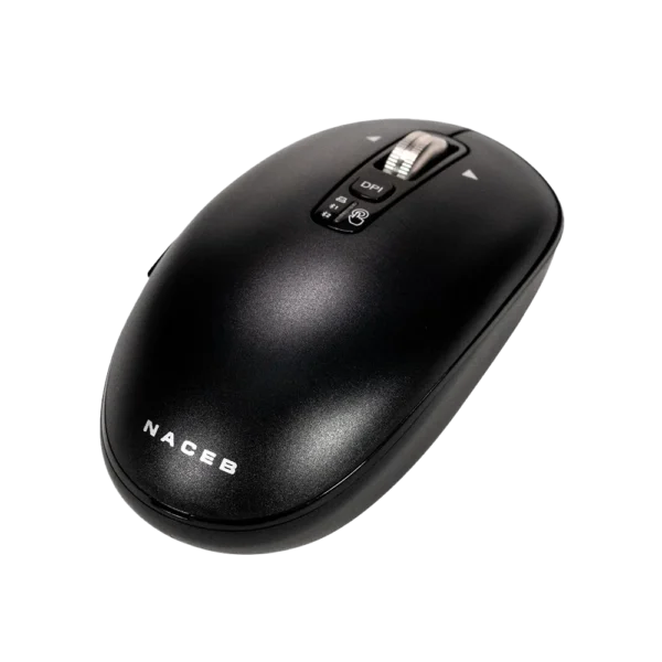 Mouse Estándar Naceb Infinity Elemental LS1 NA-0131N Negro Óptico 32000DPI 6 Botones Radiofrecuencia Bluetooth Inalámbrico