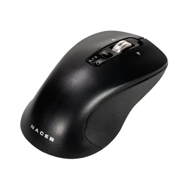 NA-0132-7 Mouse Híbrido Naceb ES1 NA-0132 Negro Óptico 32000DPI 6 Botones Radiofrecuencia Bluetooth Inalámbrico