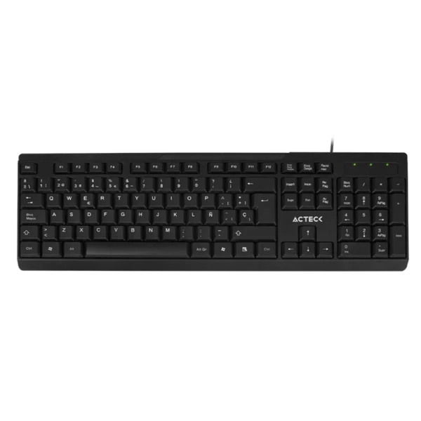 Teclado Estándar Acteck Inspire TA210 Membrana Alámbrico Negro Español