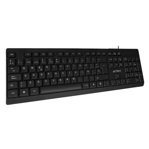 Teclado Estándar Acteck Inspire TA210 Membrana Alámbrico Negro Español