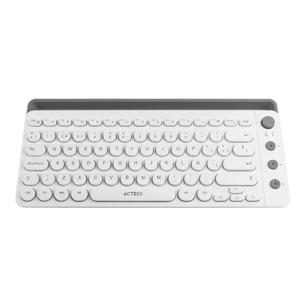 Teclado Estándar Acteck Uny Comp Ti685 Membrana Inalámbrico RF Bluetooth Blanco Español