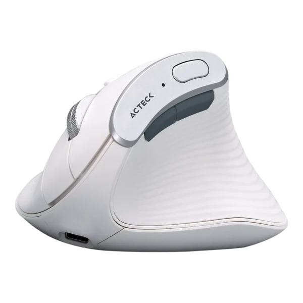Mouse Ergonómico Acteck Virtuos Fitt Pro MI770 Blanco Óptico 2400DPI 2 Botones RF Bluetooth Inalámbrico