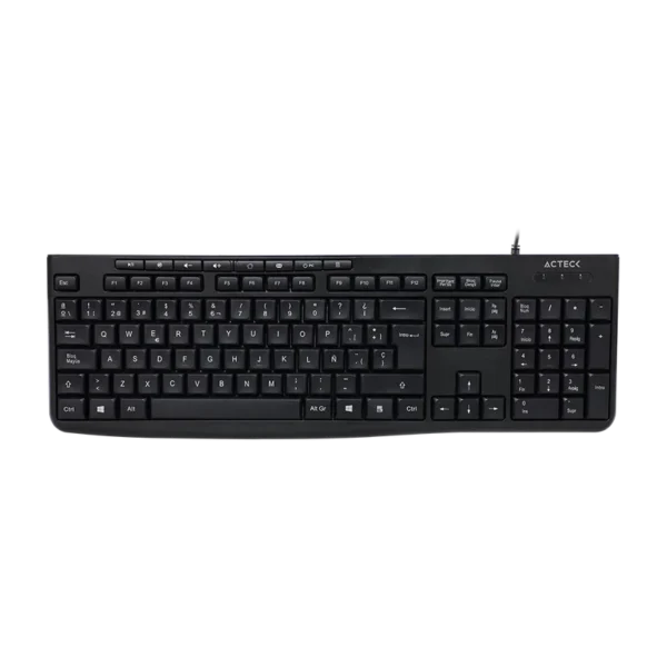 Teclado Estándar Acteck Inspire Prime TA222 Membrana Alámbrico USB Negro Español