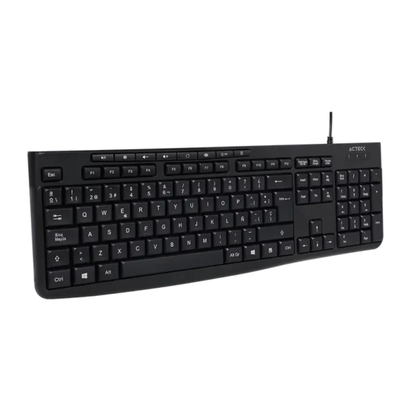 Teclado Estándar Acteck Inspire Prime TA222 Membrana Alámbrico USB Negro Español