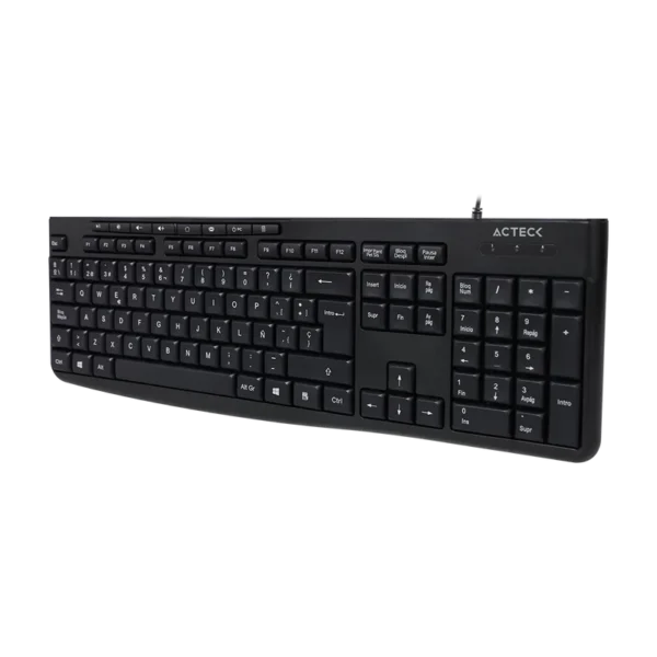 Teclado Estándar Acteck Inspire Prime TA222 Membrana Alámbrico USB Negro Español
