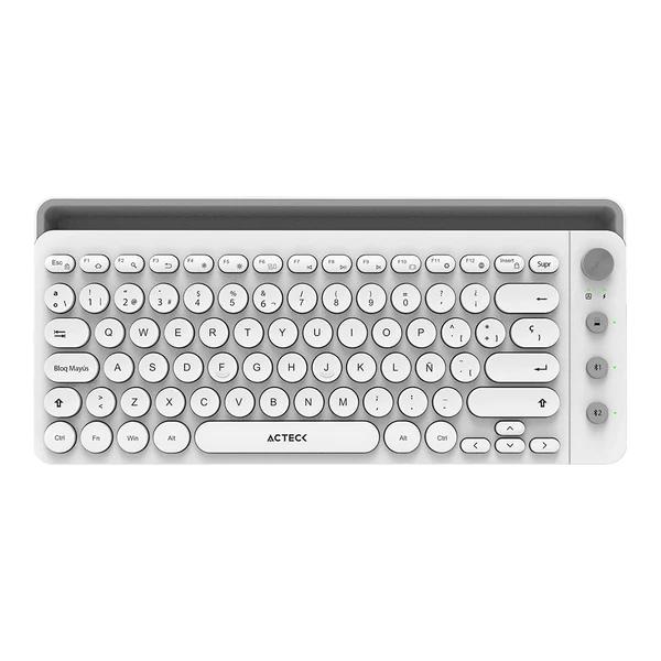 Teclado Estándar Acteck Uny Comp Ti685 Membrana Inalámbrico RF Bluetooth Blanco Español