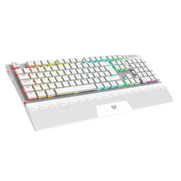 Teclado Gamer Balam Rush Dominate Expert GK979I LED RGB Mecánico Switch Outemu Red RF Inalámbrico Bluetooth Blanco Español