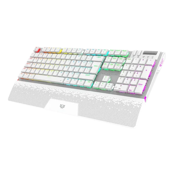 Teclado Gamer Balam Rush Dominate Expert GK979I LED RGB Mecánico Switch Outemu Red RF Inalámbrico Bluetooth Blanco Español
