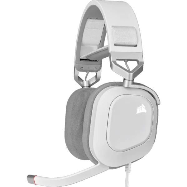 Headset Gamer Corsair HS80 RGB USB 7.1 Blanco con Microfóno Alámbrico 1.8 Metros USB