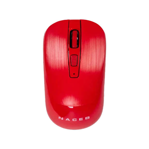 Mouse Estándar Naceb NA-0137R Rojo Óptico 16000DPI 3 Botones USB 2.4 RF Inalámbrico