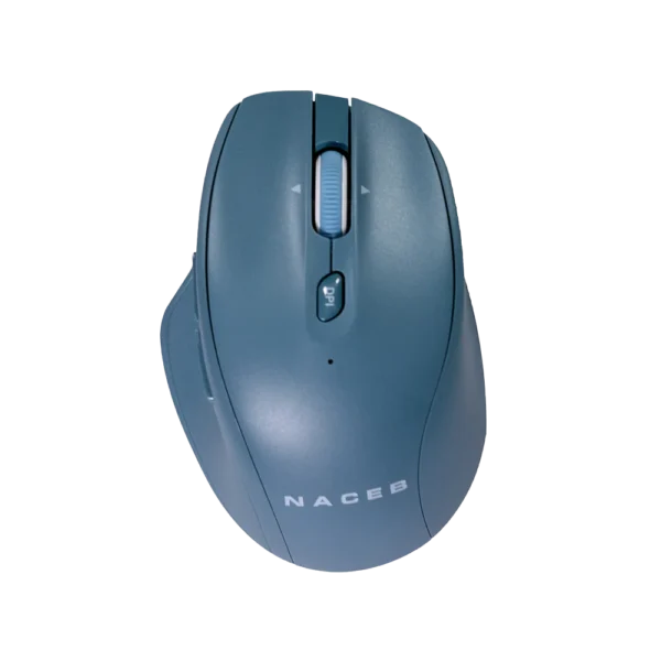 NA-0139A-1 Mouse Ergonómico Naceb NA-0139A Azul Óptico 16000DPI 5 Botones Radiofrecuencia Bluetooth Inalámbrico