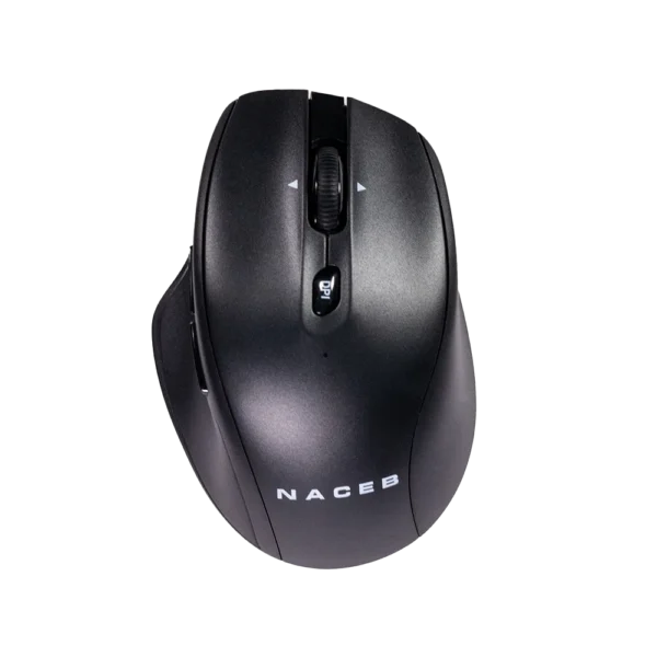 Mouse Ergonómico Naceb NA-0139N Negro Óptico 16000DPI 5 Botones Radiofrecuencia Bluetooth Inalámbrico