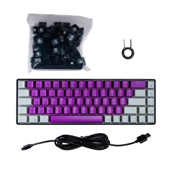 NA-0963M-2 Teclado Gamer Naceb NA-0963M LED RGB Mecánico Óptico Alámbrico USB Morado Inglés