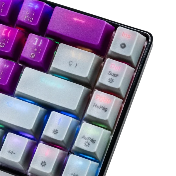 NA-0963M-6 Teclado Gamer Naceb NA-0963M LED RGB Mecánico Óptico Alámbrico USB Morado Inglés