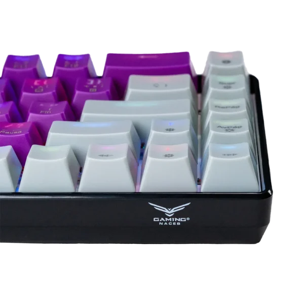 NA-0963M-7 Teclado Gamer Naceb NA-0963M LED RGB Mecánico Óptico Alámbrico USB Morado Inglés