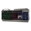 Teclado Gamer Naceb Cyber Steel NA-0966 LED RGB Membrana Alámbrico USB Plata Español