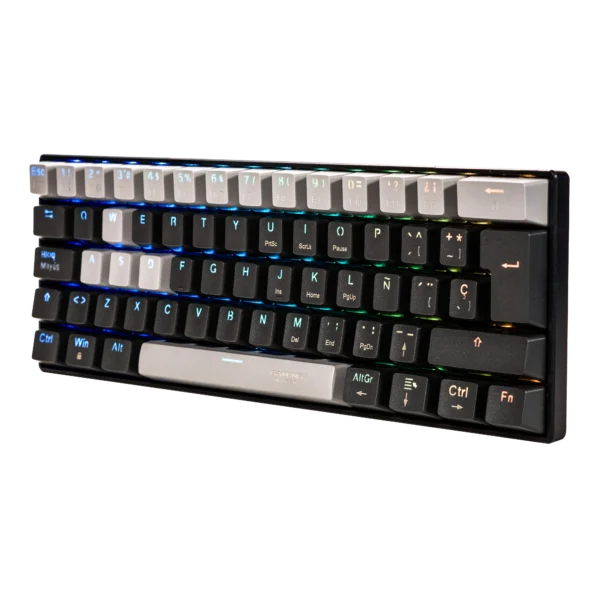 Teclado Gamer Naceb Viper NA-0968 LED RGB 60% Mecánico Switch Red Alámbrico USB Negro Español