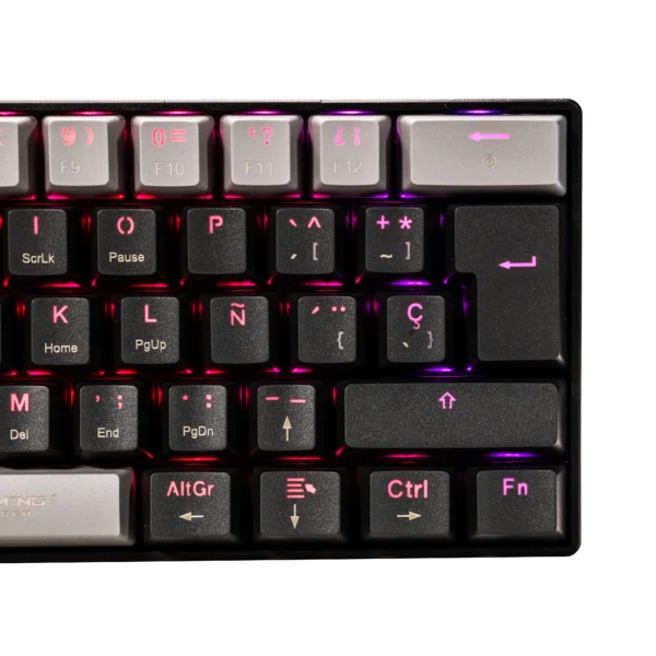 Teclado Gamer Naceb Viper NA-0968 LED RGB 60% Mecánico Switch Red Alámbrico USB Negro Español