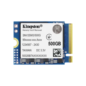 SNV3SM3-500G-1 Unidad de Estado Solido Kingston NV3 NVMe 500GB M.2 3000 MB/s Escritura 5000 MB/s Lectura PCI Express 4.0