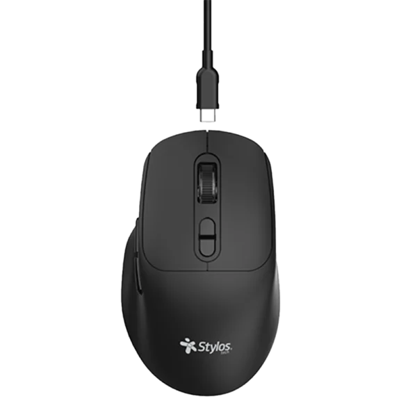 Mouse Estándar Stylos STPMOI8B Negro Óptico 1600DPI 6 Botones Radiofrecuencia USB Inalámbrico (copia)