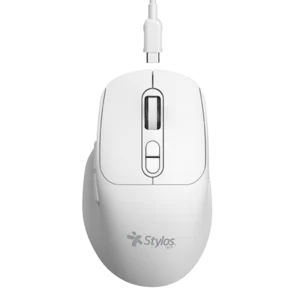 STPMOI8W-1 Mouse Estándar Stylos STPMOI8W Blanco Óptico 1600DPI 6 Botones USB Nano Radiofrecuencia Inalámbrico