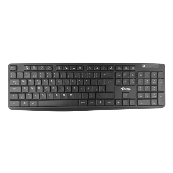 STPTEC4B-1 Teclado Estándar Stylos STPTEC5B Membrana Inalámbrico/Alámbrico Radiofrecuencia USB Negro Español