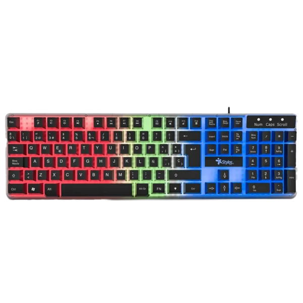 Teclado Gamer Stylos STTEALLED1T LED RGB Membrana Alámbrico USB Negro Español