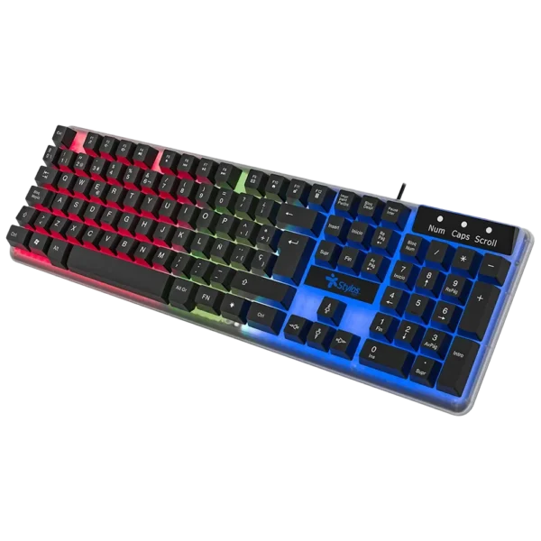 Teclado Gamer Stylos STTEALLED1T LED RGB Membrana Alámbrico USB Negro Español