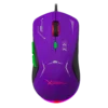 Mouse Gamer Ergonómico Xzeal XZ-401 Morado/Verde Óptico 72000DPI 6 Botones Alámbrico