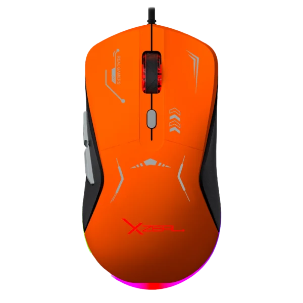 XZPM1NG-1 Mouse Gamer Ergonómico Xzeal XZ-401 Naranja/Gris Óptico 72000DPI 6 Botones Alámbrico