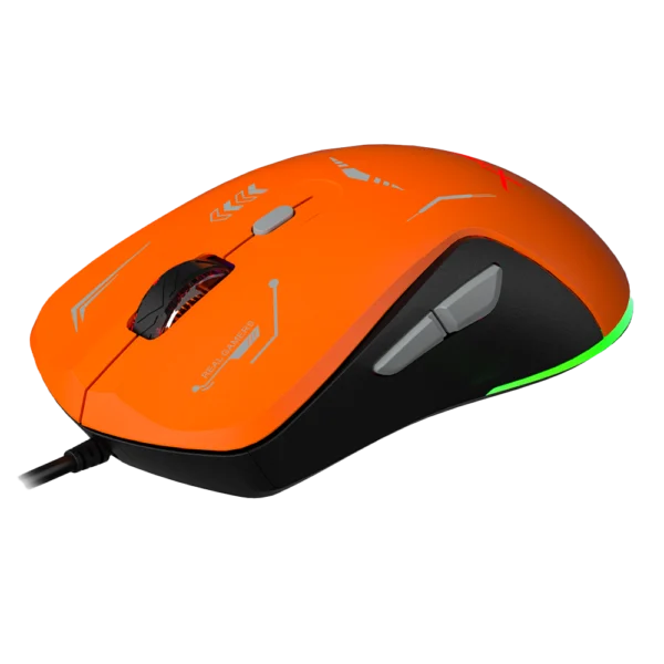 XZPM1NG-2 Mouse Gamer Ergonómico Xzeal XZ-401 Naranja/Gris Óptico 72000DPI 6 Botones Alámbrico
