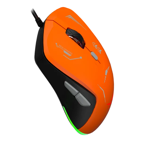 XZPM1NG-3 Mouse Gamer Ergonómico Xzeal XZ-401 Naranja/Gris Óptico 72000DPI 6 Botones Alámbrico