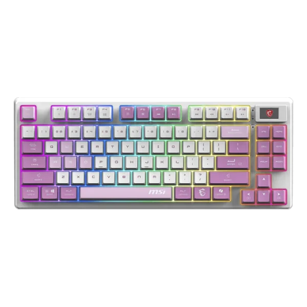 Teclado Gamer MSI Forge GK600 TKL Mecánico Linear Inalámbrico Radiofrecuencia USB Bluetooth Morado Inglés