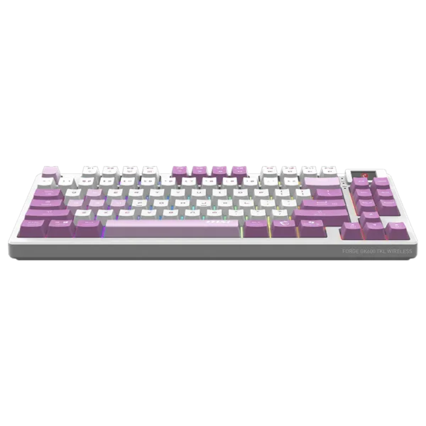 Teclado Gamer MSI Forge GK600 TKL Mecánico Linear Inalámbrico Radiofrecuencia USB Bluetooth Morado Inglés