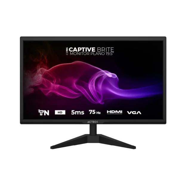 AC-939409-1 Monitor Estándar Acteck Captive Brite CB195 Negro LED TN 19.5" WXGA+ 5ms 75Hz