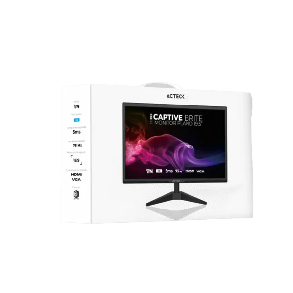 AC-939409-3 Monitor Estándar Acteck Captive Brite CB195 Negro LED TN 19.5" WXGA+ 5ms 75Hz