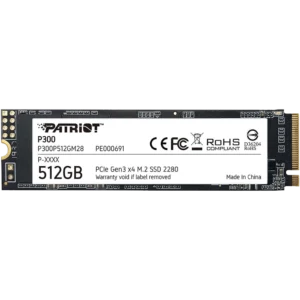 Unidad de Estado Solido Patriot P300 NVMe 512GB M.2 1200 MB/s Escritura 1700 MB/s Lectura PCI Express 3.0