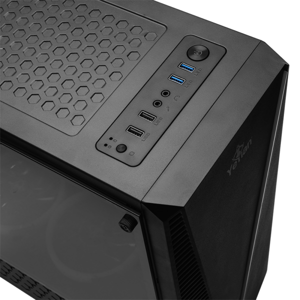 Gabinete Yeyian Crescent Master Negro RGB ATX Media Torre