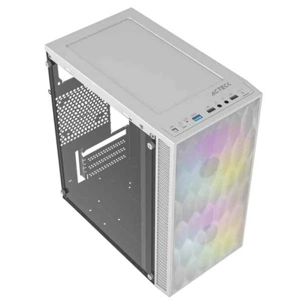 Gabinete Acteck Fuji GC470 Ventilador RGB Micro-ATX/Mini-ITX Mini Torre Blanco
